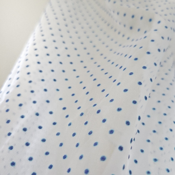 Vintage Bridgerton Maxamilist Swiss Dot Assymetric Ruffle Maxi Dress - Picture 6 of 14